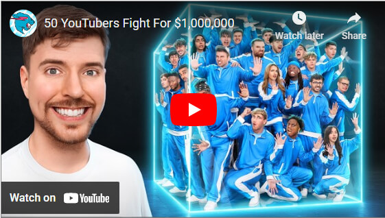 50 YouTubers Fight For $1,000,000